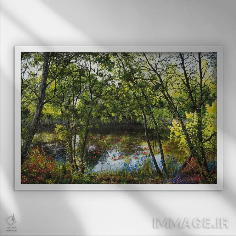 تابلو رویای مونه اثر شارلوت ادر - نمای قابدار سفید