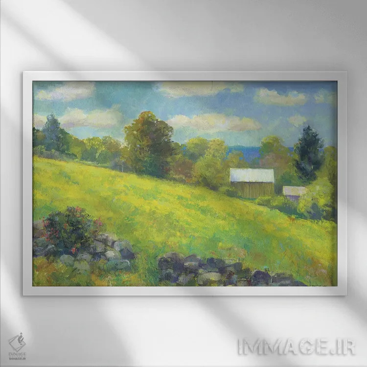 تابلو دیوار سنگی و انبار اثر کترین ام الیوت - نمای قابدار سفید