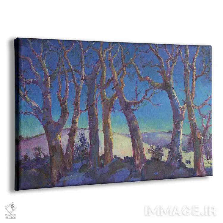 تابلو درختان زمستانی اثر کترین ام الیوت - نمای پرسپکتیو محصول
