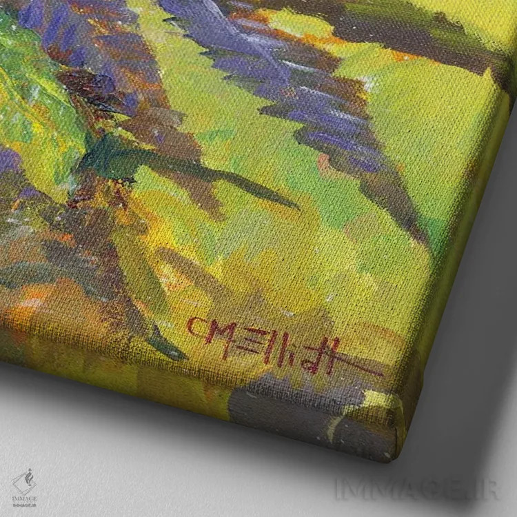 تابلو ویلی وید (گونه گیاه یا نام خاص) اثر کترین ام الیوت - نمای نزدیک بافت بوم