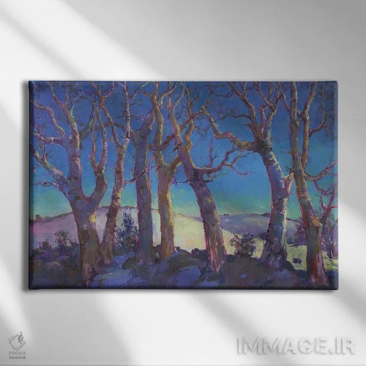 تابلو درختان زمستانی اثر کترین ام الیوت - نمای روبهرو روی دیوار