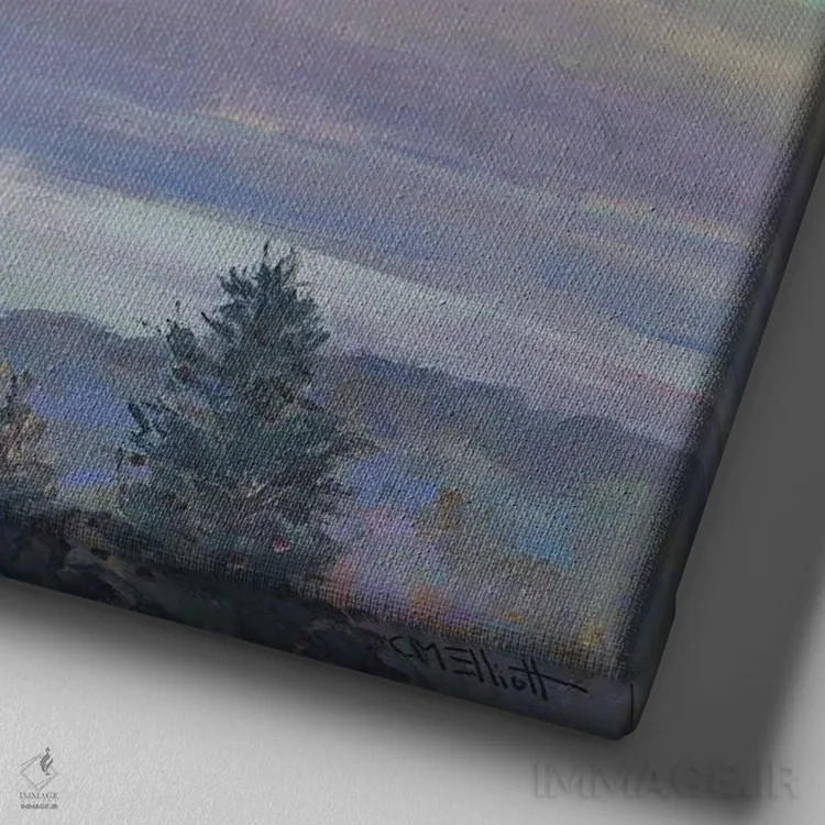 تابلو پس از باران اثر کترین ام الیوت - نمای نزدیک بافت بوم