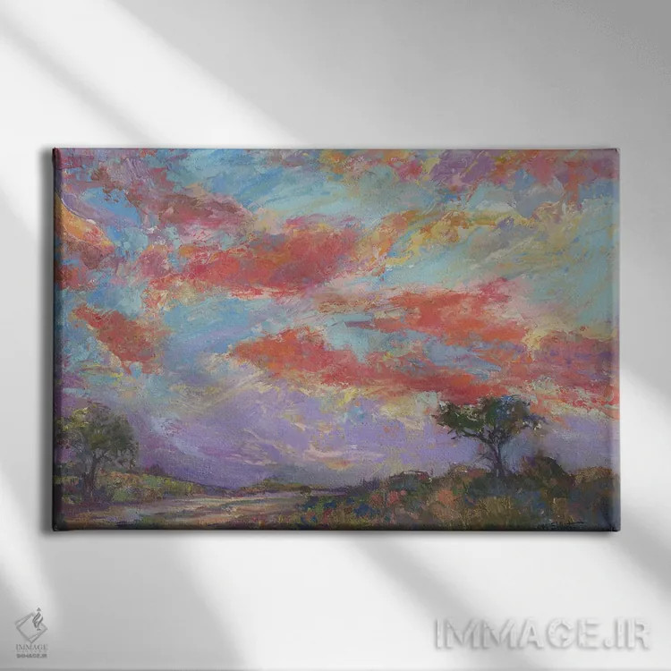 تابلو غروب نانتاکِت (نام مکان) اثر کترین ام الیوت - نمای روبهرو روی دیوار