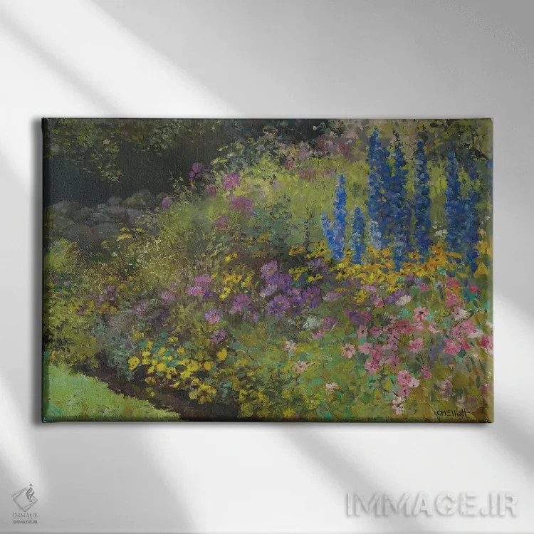 تابلو دیوار سنگی با گیاهان چندساله اثر کترین ام الیوت - نمای روبهرو روی دیوار