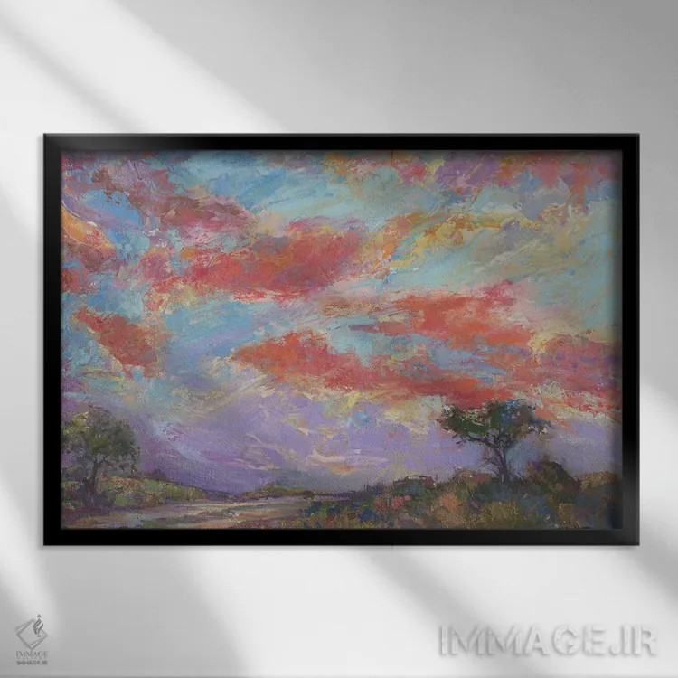 تابلو غروب نانتاکِت (نام مکان) اثر کترین ام الیوت - نمای قابدار مشکی