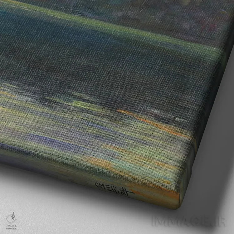 تابلو امشب اثر کترین ام الیوت - نمای نزدیک بافت بوم