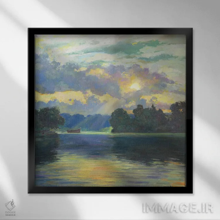 تابلو امشب اثر کترین ام الیوت - نمای قابدار مشکی