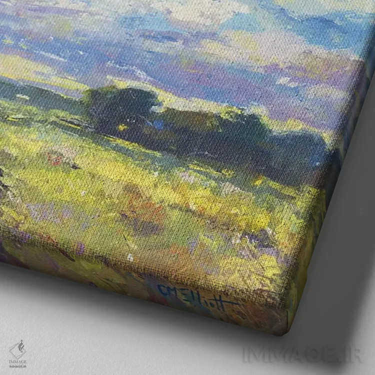 تابلو این طرف رو به بالا اثر کترین ام الیوت - نمای نزدیک بافت بوم