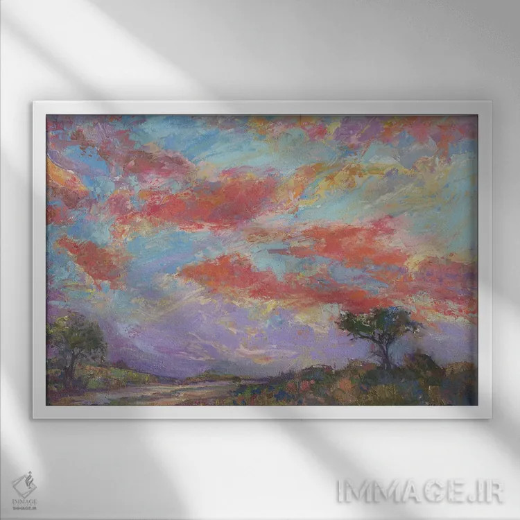 تابلو غروب نانتاکِت (نام مکان) اثر کترین ام الیوت - نمای قابدار سفید