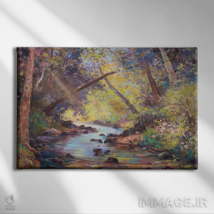 تابلو سلمون بروک (نام مکان طبیعی) اثر کترین ام الیوت - نمای روبهرو روی دیوار