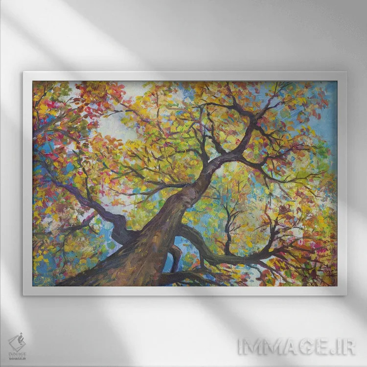 تابلو خانه درختی اثر کترین ام الیوت - نمای قابدار سفید