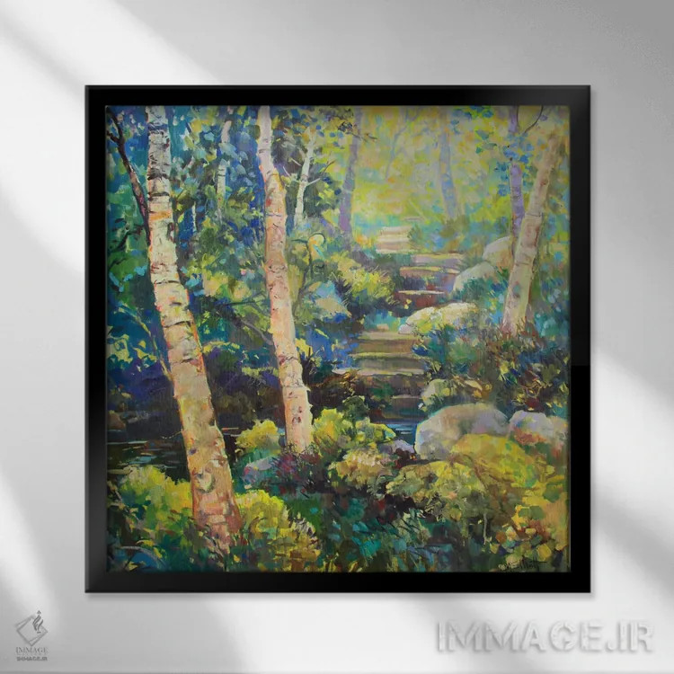 تابلو آب شفابخش اثر کترین ام الیوت - نمای قابدار مشکی