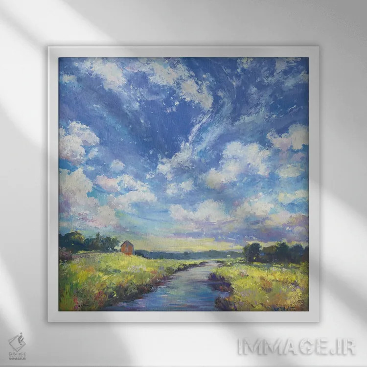 تابلو این طرف رو به بالا اثر کترین ام الیوت - نمای قابدار سفید