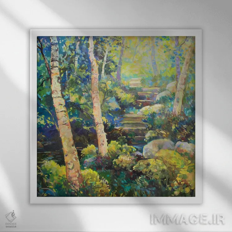 تابلو آب شفابخش اثر کترین ام الیوت - نمای قابدار سفید