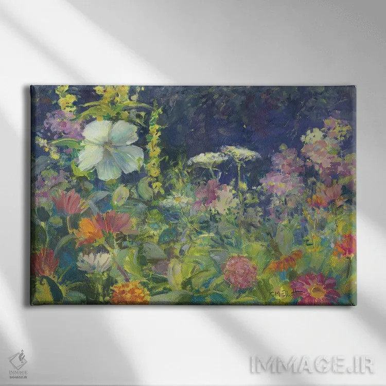 تابلو گلی اثر کترین ام الیوت - نمای روبهرو روی دیوار