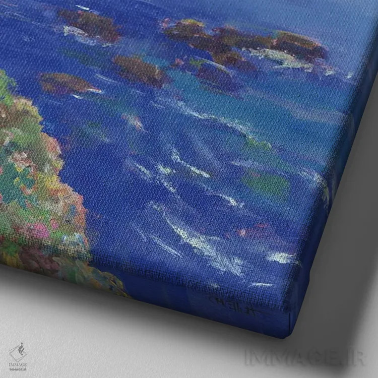 تابلو صخرهها اثر کترین ام الیوت - نمای نزدیک بافت بوم