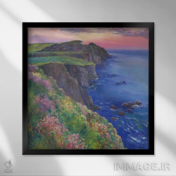 تابلو صخرهها اثر کترین ام الیوت - نمای قابدار مشکی