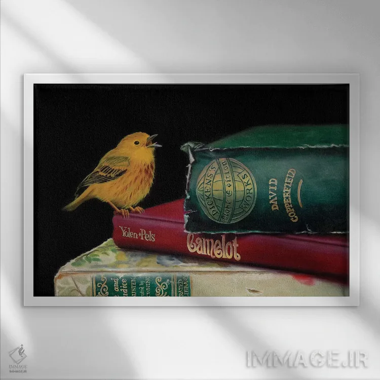 تابلو آواز ارزشمند اثر کامی یِل انگل - نمای قابدار سفید