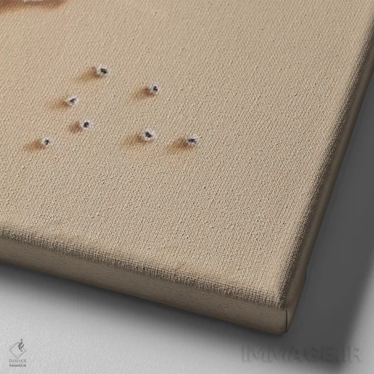 تابلو راهزن آبی اثر کامی یِل انگل - نمای نزدیک بافت بوم