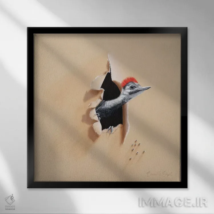 تابلو زادهشده برای وحشی بودن اثر کامی یِل انگل - نمای قابدار مشکی