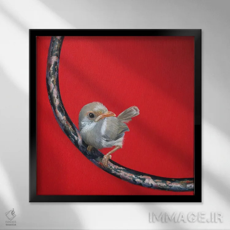 تابلو فری ورِن (نام پرنده افسانهای) اثر کامی یِل انگل - نمای قابدار مشکی