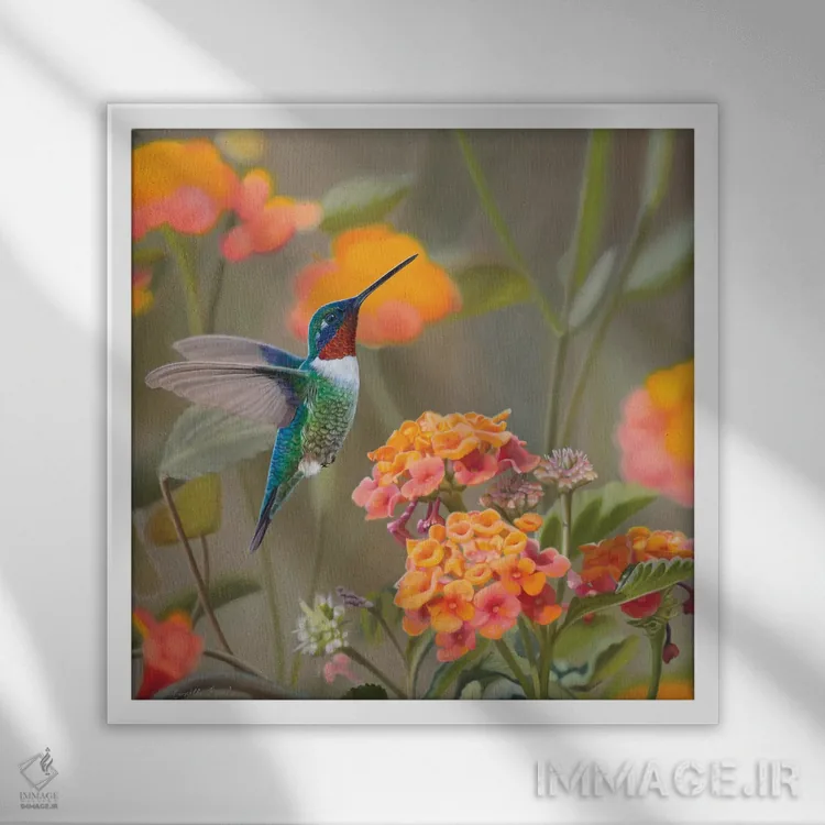 تابلو دنیایم را رنگ کن اثر کامی یِل انگل - نمای قابدار سفید