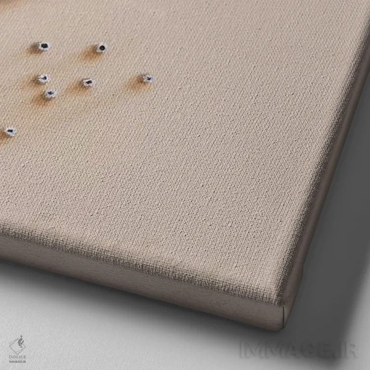 تابلو سر شعلهای اثر کامی یِل انگل - نمای نزدیک بافت بوم