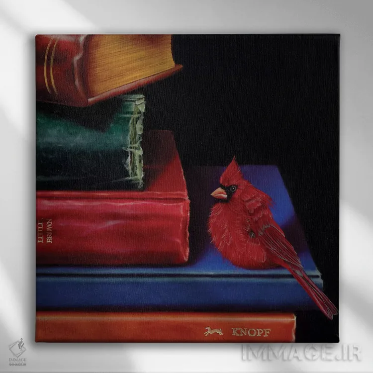 تابلو پاورقیهای پَرآلود اثر کامی یِل انگل - نمای روبهرو روی دیوار