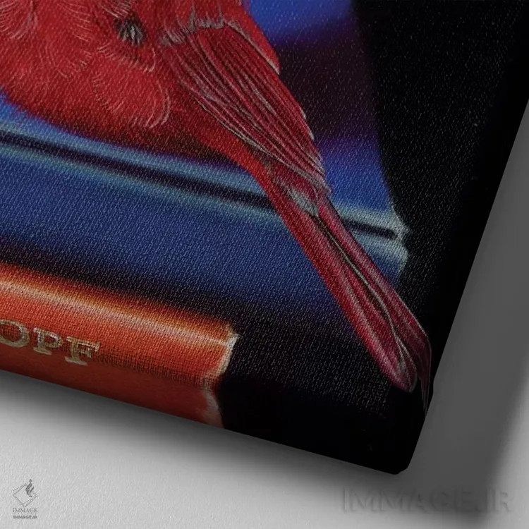 تابلو پاورقیهای پَرآلود اثر کامی یِل انگل - نمای نزدیک بافت بوم