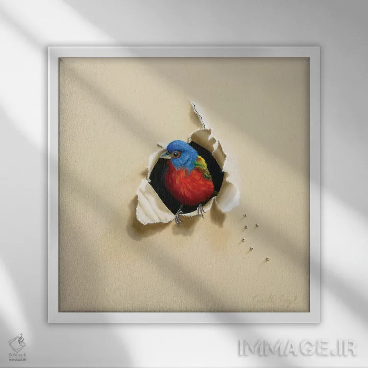 تابلو ورود خیره کننده اثر کامی یِل انگل - نمای قابدار سفید