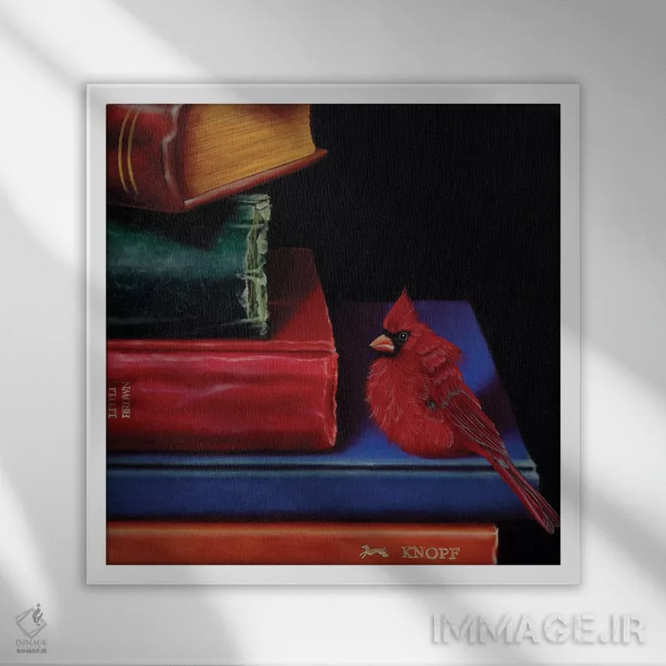 تابلو پاورقیهای پَرآلود اثر کامی یِل انگل - نمای قابدار سفید