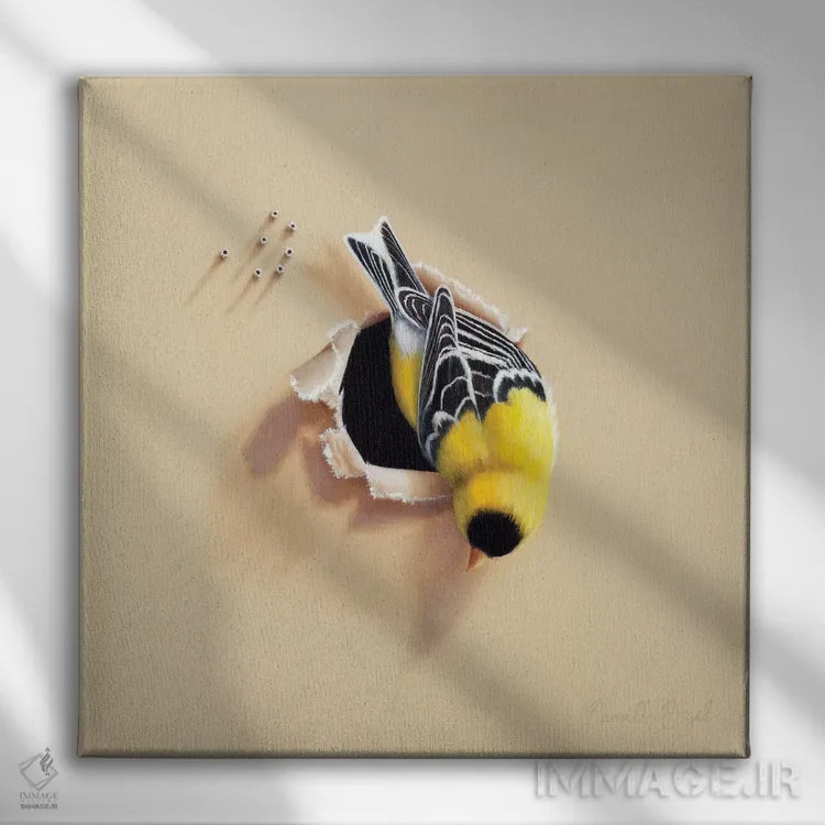 تابلو پرسه زدن اثر کامی یِل انگل - نمای روبهرو روی دیوار