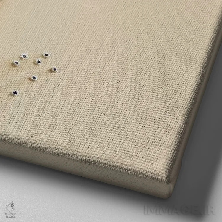 تابلو سرخرمای زیبا (اشاره به پرنده) اثر کامی یِل انگل - نمای نزدیک بافت بوم