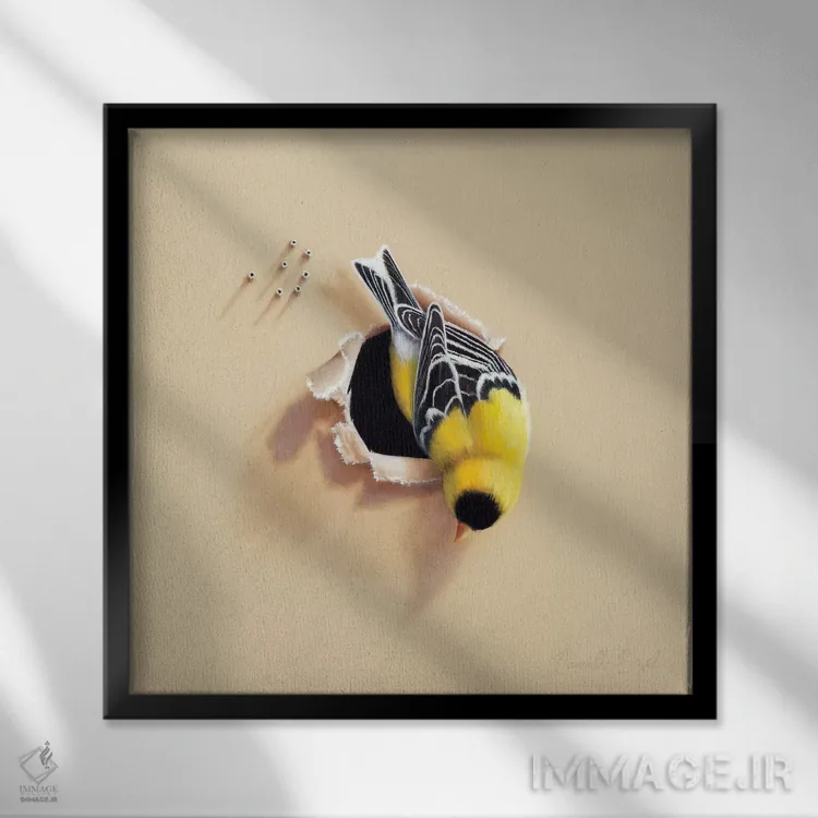 تابلو پرسه زدن اثر کامی یِل انگل - نمای قابدار مشکی