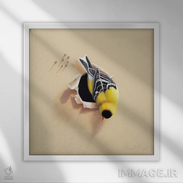 تابلو پرسه زدن اثر کامی یِل انگل - نمای قابدار سفید