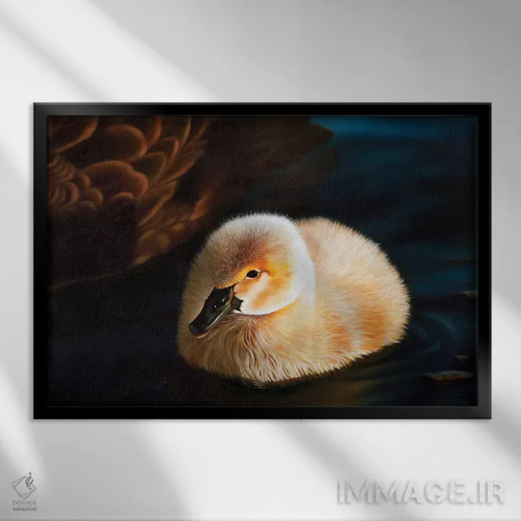 تابلو گل نیلوفر (گیاه/گل) اثر کامی یِل انگل - نمای قابدار مشکی