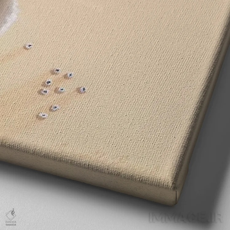 تابلو مرد خوشپوش اثر کامی یِل انگل - نمای نزدیک بافت بوم