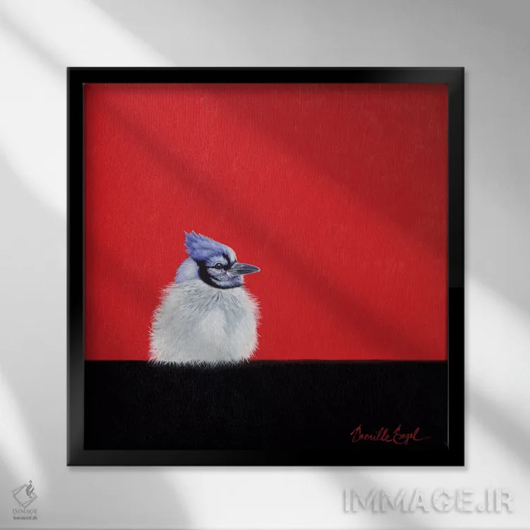 تابلو آبی روشن کودکانه ۲ اثر کامی یِل انگل - نمای قابدار مشکی