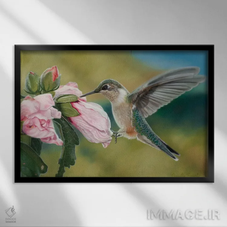 تابلو شادمان و خرسند اثر کامی یِل انگل - نمای قابدار مشکی