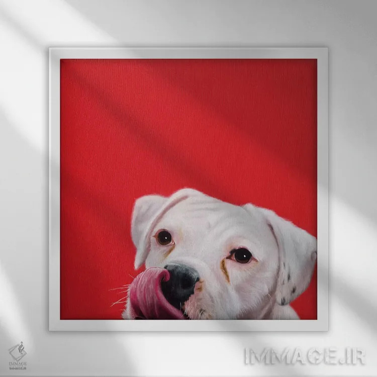 تابلو خوشامدگویی خیس اثر کامی یِل انگل - نمای قابدار سفید