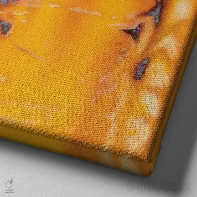 تابلو قایم موشک نوک (پرنده) اثر کامی یِل انگل - نمای نزدیک بافت بوم