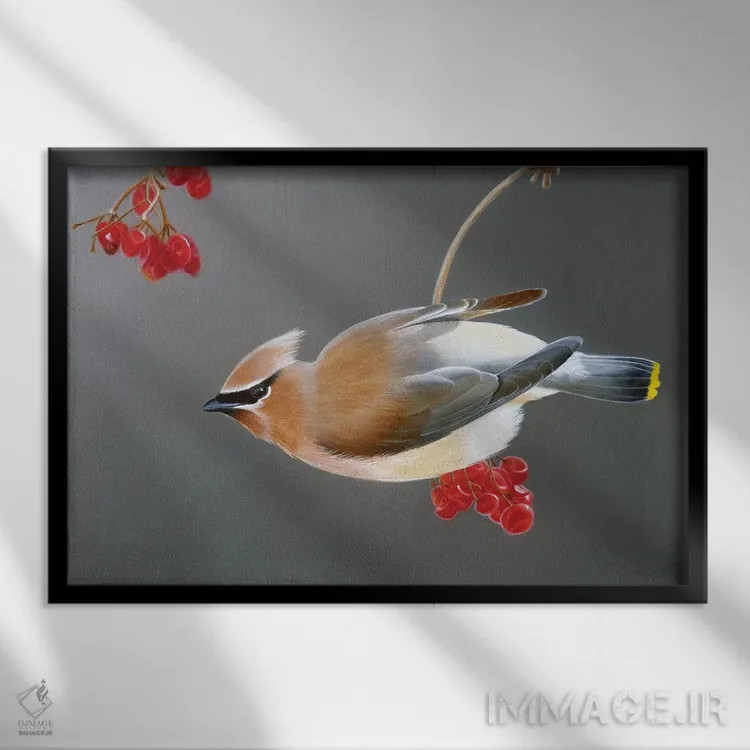 تابلو دزد توت اثر کامی یِل انگل - نمای قابدار مشکی