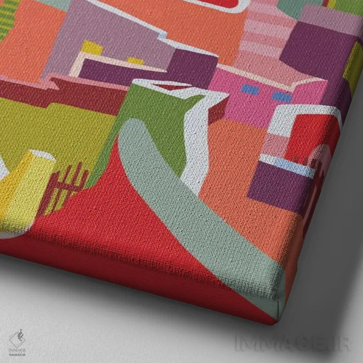 تابلو سانتورینی (یونان) اثر جیدا الاسار - نمای نزدیک بافت بوم