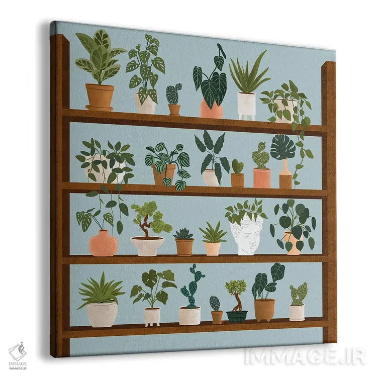 تابلو قفسههای گیاهان اثر جیدا الاسار - نمای پرسپکتیو محصول