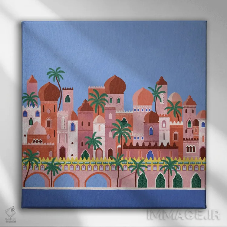 تابلو ریویرا (ساحل مدیترانه) اثر جیدا الاسار - نمای روبهرو روی دیوار