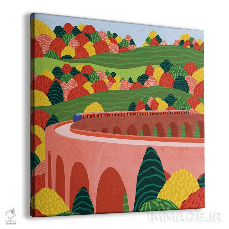 تابلو قطار پاییزی اثر جیدا الاسار - نمای پرسپکتیو محصول