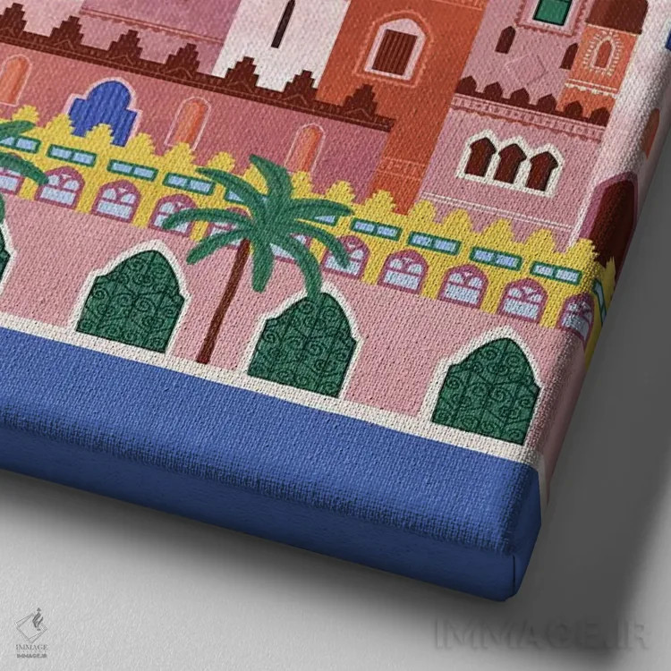 تابلو ریویرا (ساحل مدیترانه) اثر جیدا الاسار - نمای نزدیک بافت بوم