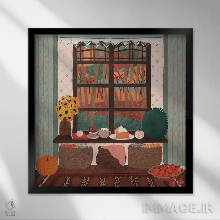 تابلو نوامبر شیرین اثر جیدا الاسار - نمای قابدار مشکی