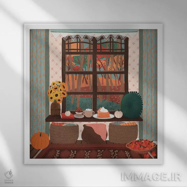 تابلو نوامبر شیرین اثر جیدا الاسار - نمای قابدار سفید