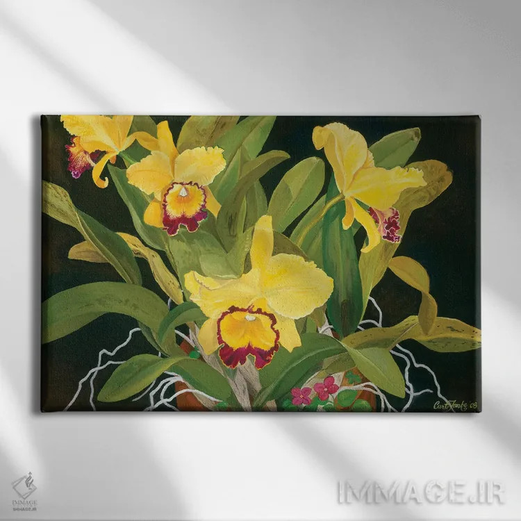 تابلو ارکیدههای مادر اثر کرتیس فانک - نمای روبهرو روی دیوار